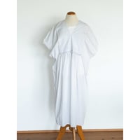 TOUJOURS Natural Garment Dyed Fringe Lace Poncho Dress