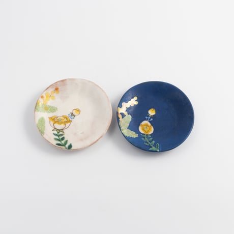 稲積佳谷　黄唐花　小皿