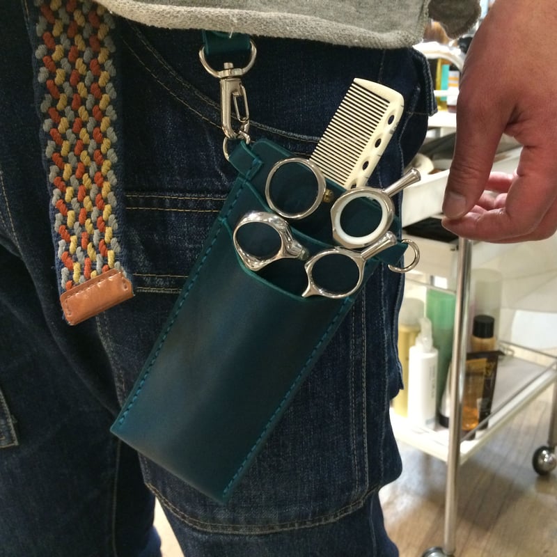 デニムレザーシザーケース　3丁 3丁差しシザーケース | 時ノ葉