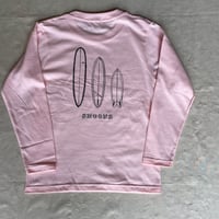 SHOOTS × HUBS  L/S Tee  Surfboards design(ベビーピンク)  KIDSサイズ130