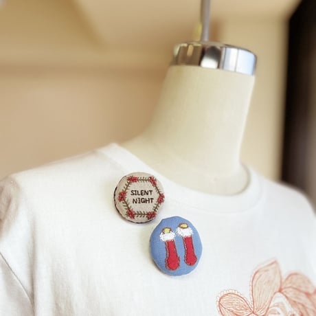 まるまる刺繍ブローチH