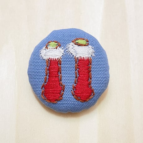 まるまる刺繍ブローチH