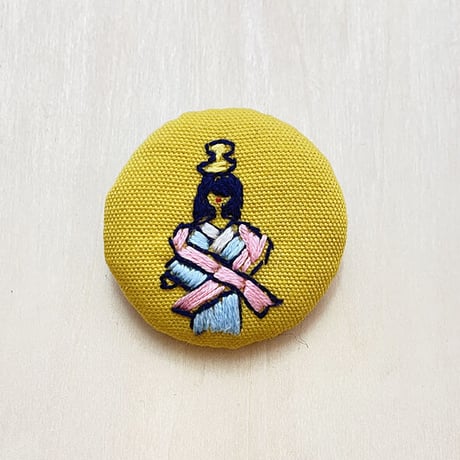 まるまる刺繍ブローチ D