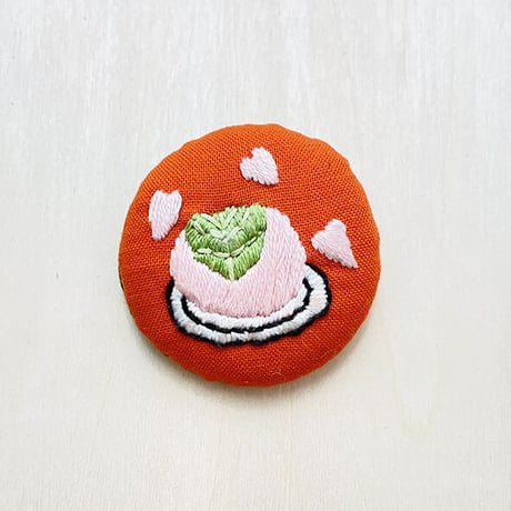 まるまる刺繍ブローチ D
