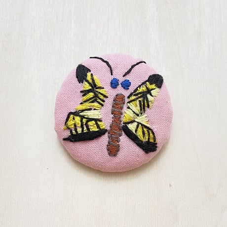 まるまる刺繍ブローチ D