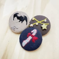 まるまる刺繍ブローチ G