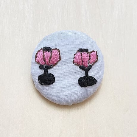 まるまる刺繍ブローチ D