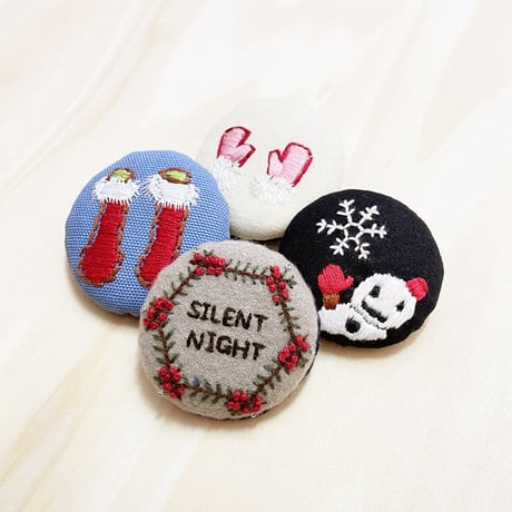 まるまる刺繍ブローチH