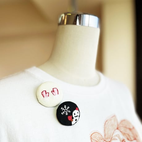 まるまる刺繍ブローチH