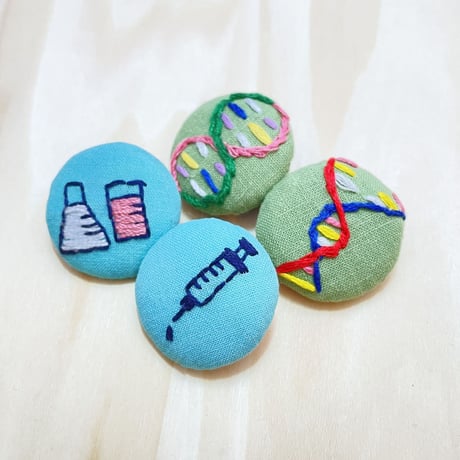 まるまる刺繍ブローチ N