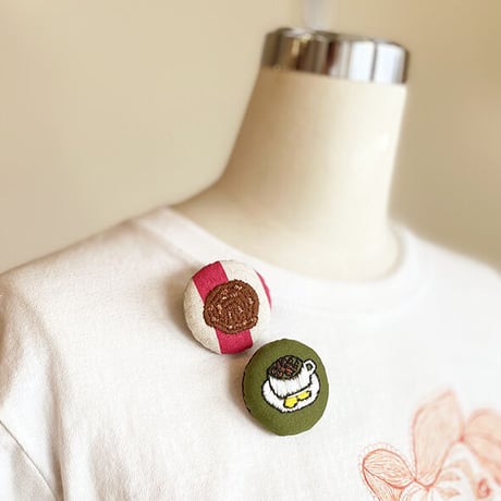 まるまる刺繍ブローチ E