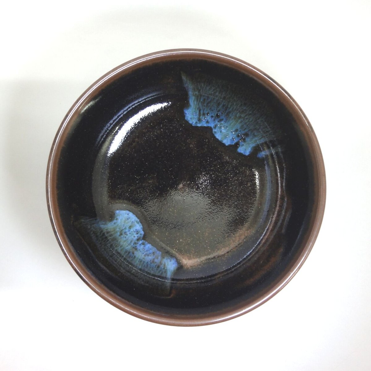 煮物鉢(黒＆青流し) | 楢岡焼オンラインストア