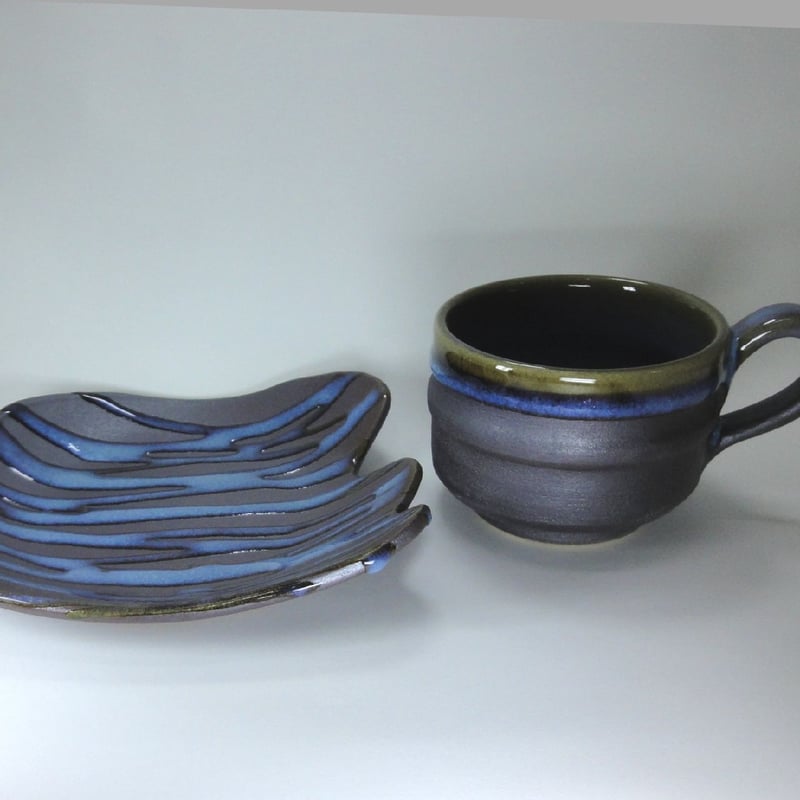 掛け分けコーヒー碗皿 | 楢岡焼オンラインストア