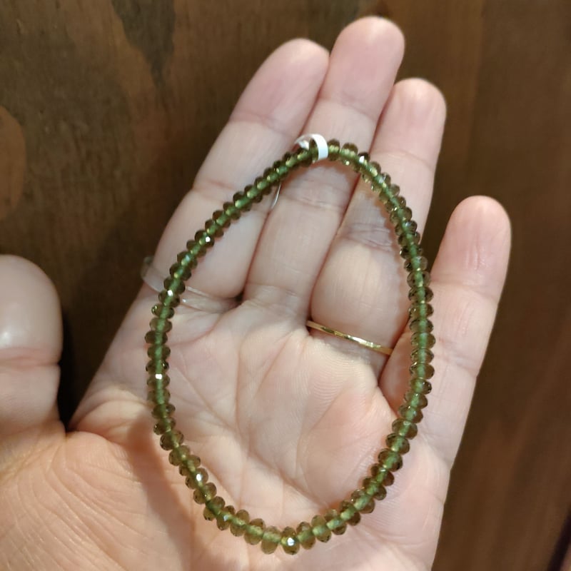 希少】鑑別書付き 天然 モルダバイト タンブルブレスレット