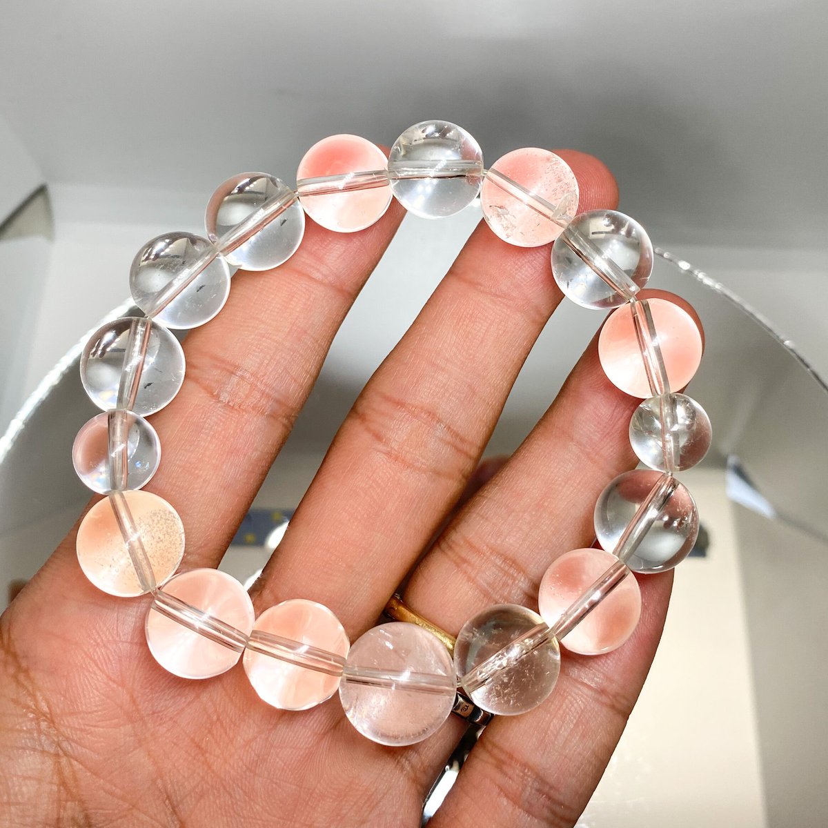 【希少】山梨黒平水晶腕輪数珠約12mm/浄化、潜在能力、気を整える