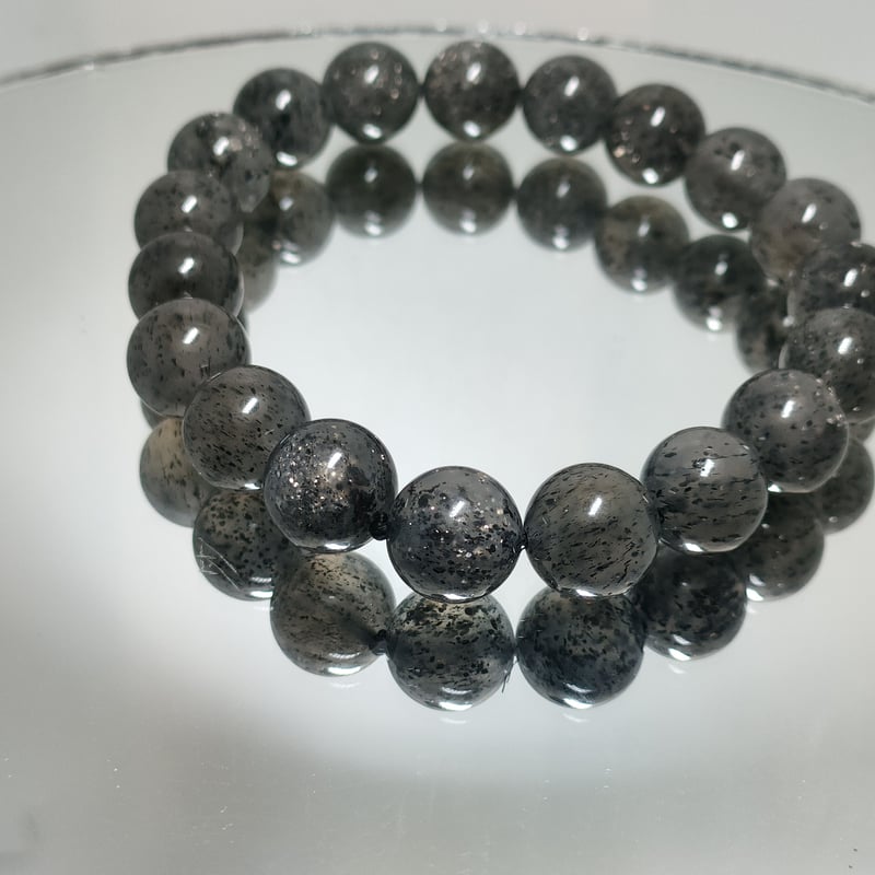 📹【希少】ブラックアベンチュリン(グラファイトインクォーツ)10mm