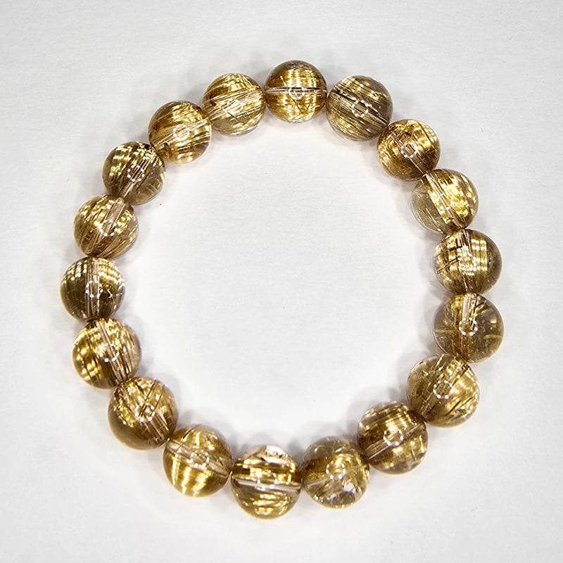 最高品質・鑑別書付】 タイチンルチルクォーツ ブレスレット