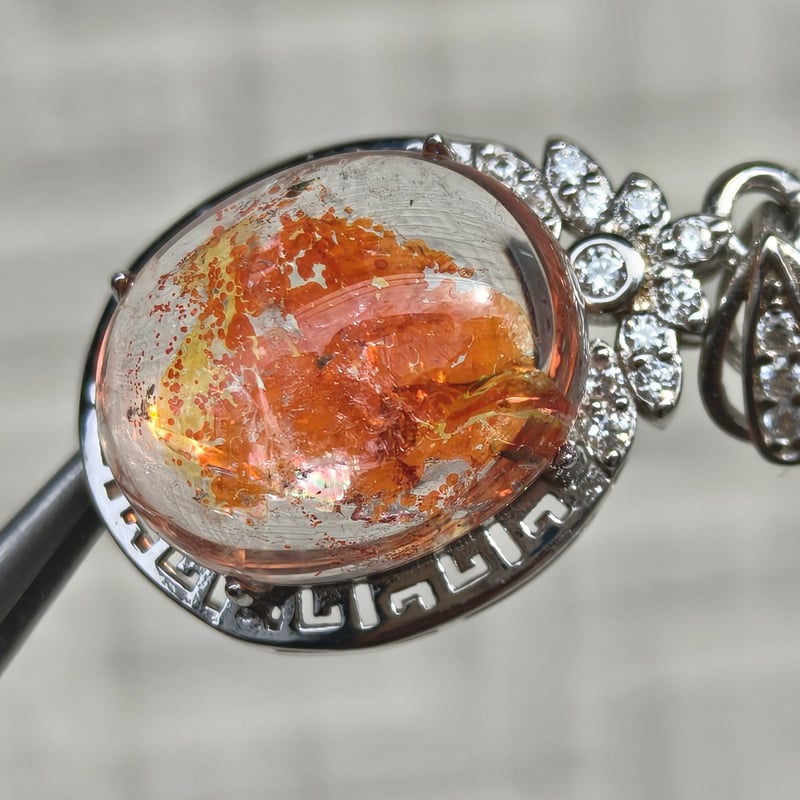 🐥🐉オーロラクォーツ(ライモナイトインクォーツ、錦鯉水晶)SILVER925