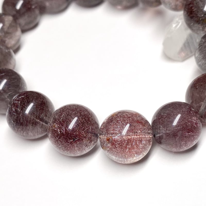 【希少,美品】マルチスーパーセブン　約１３㎜　ブレスレット　高品質　花火 ブレス 花火スーパーセブン 丸 約8.5mmから8.9mm ブラジル産 レア 幸運