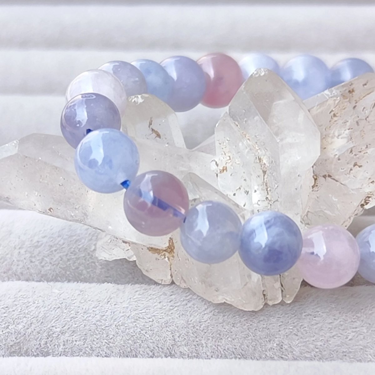 ブルーローズクォーツ約7mm/新たな出会い、恋愛成就、自己愛