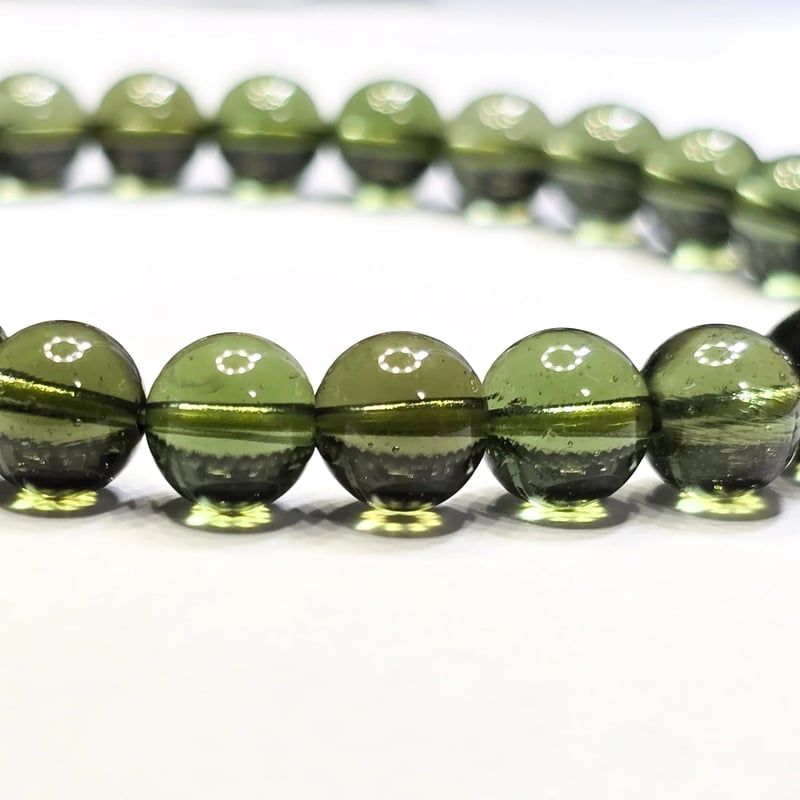 🐥🐉【トップクオリティ】モルダバイトブレスレット約7mm/宇宙の