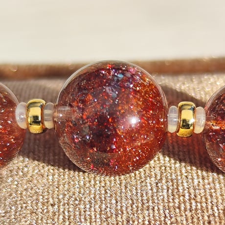 【金運、仕事運アップ】希少！ゴールド・レッドルチルシラー入り⭐Ꭱ194 金運、仕事運アップ】希少！ゴールド・レッドルチルシラー入り⭐Ꭱ194