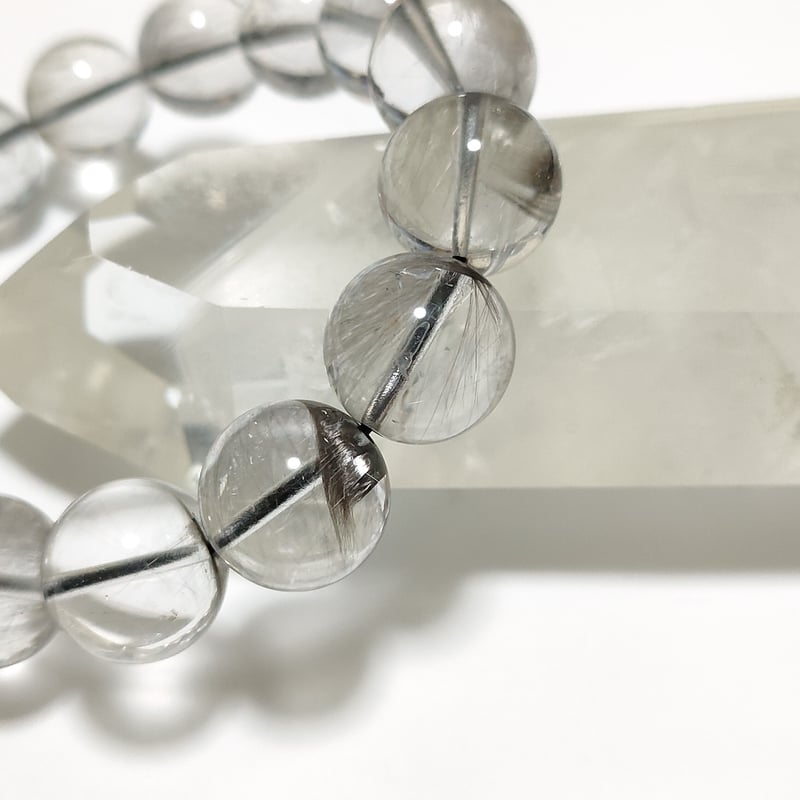 高透明高品質】プラチナルチルクォーツ13mm台/金運、仕事運、直感力