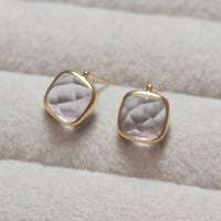 🐥🐉K18YGラベンダーアメジストピアス/真実の愛、霊性