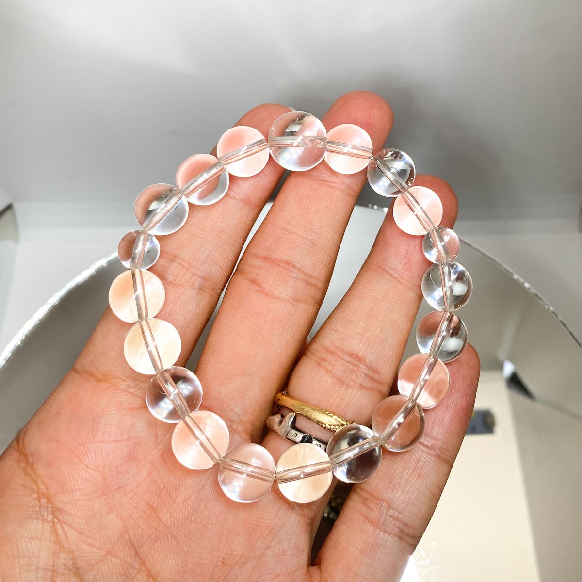 【希少】山梨黒平水晶腕輪数珠約12mm/浄化、潜在能力、気を整える