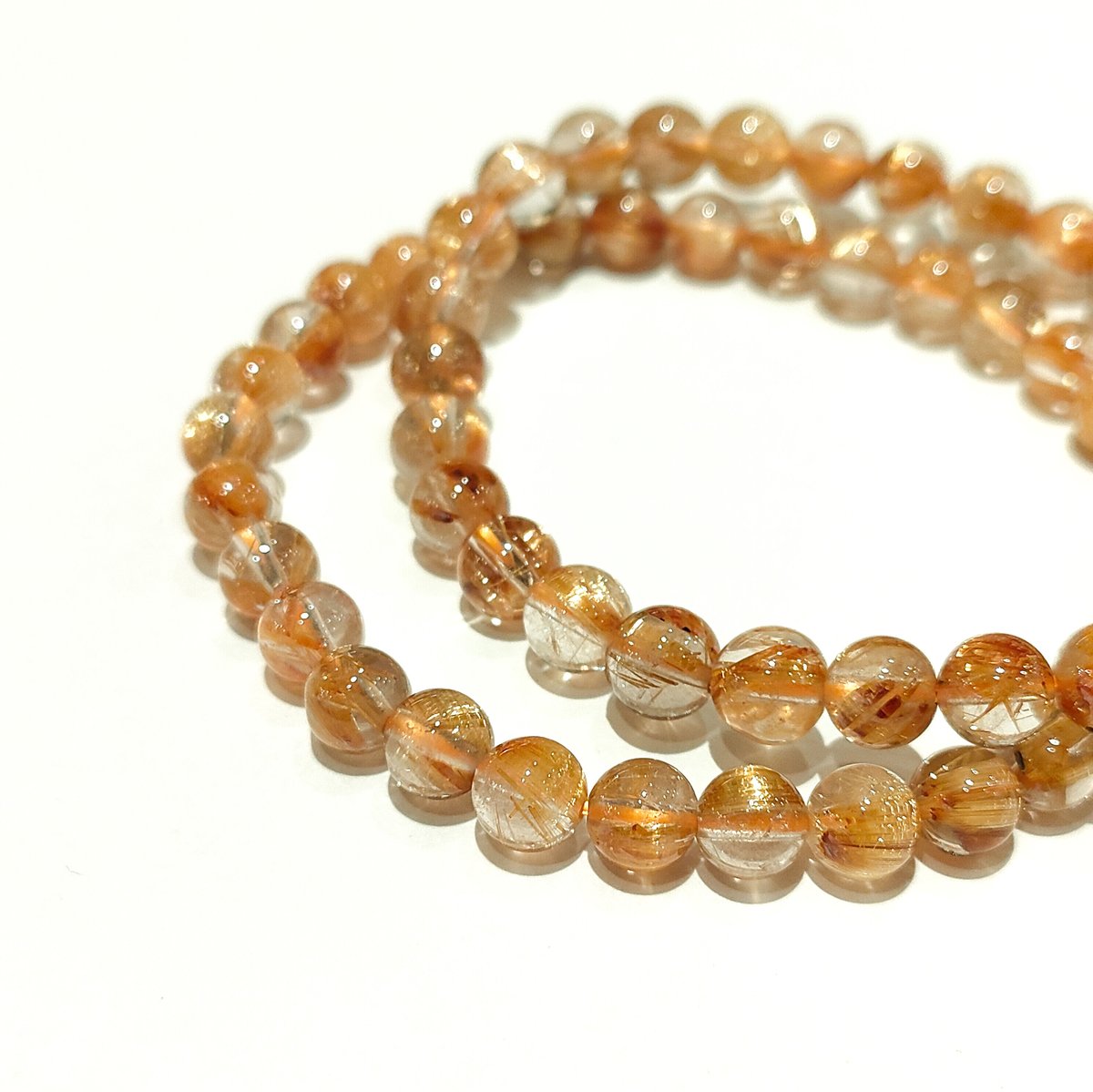 最高品質】オイル処理なしタイチンルチルクォーツ5.7-6.4mm/金運、恋愛  