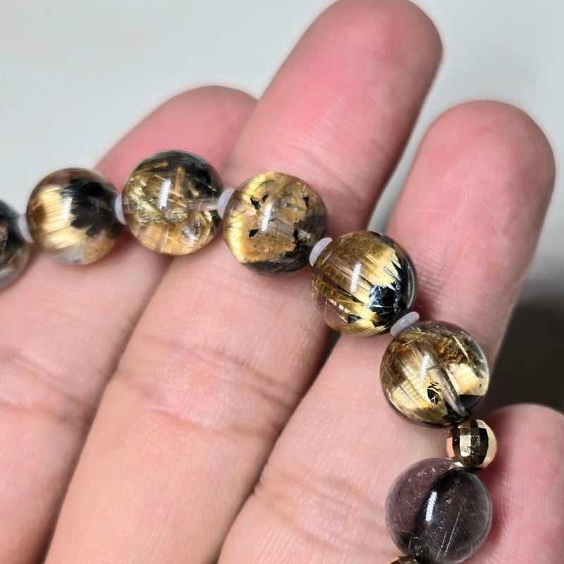 太陽放射ルチル+糸魚川翡翠+出雲碧玉