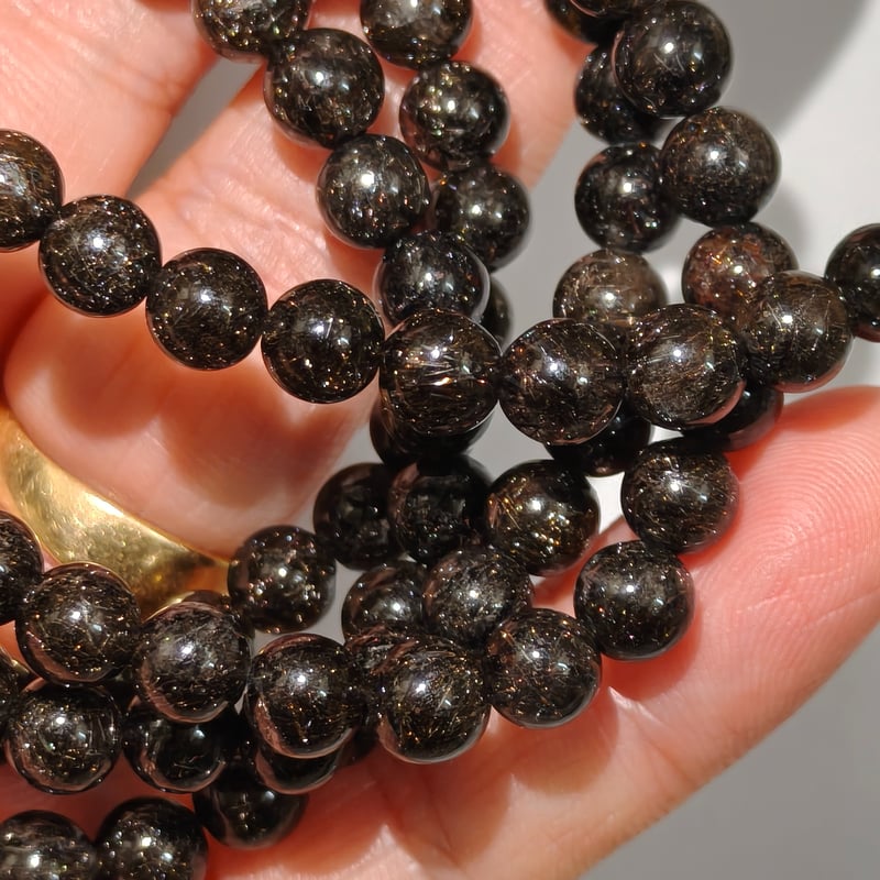 高品質ブラックルチルクォーツ6mm/金運、仕事運、成功 | -縁 enishi-