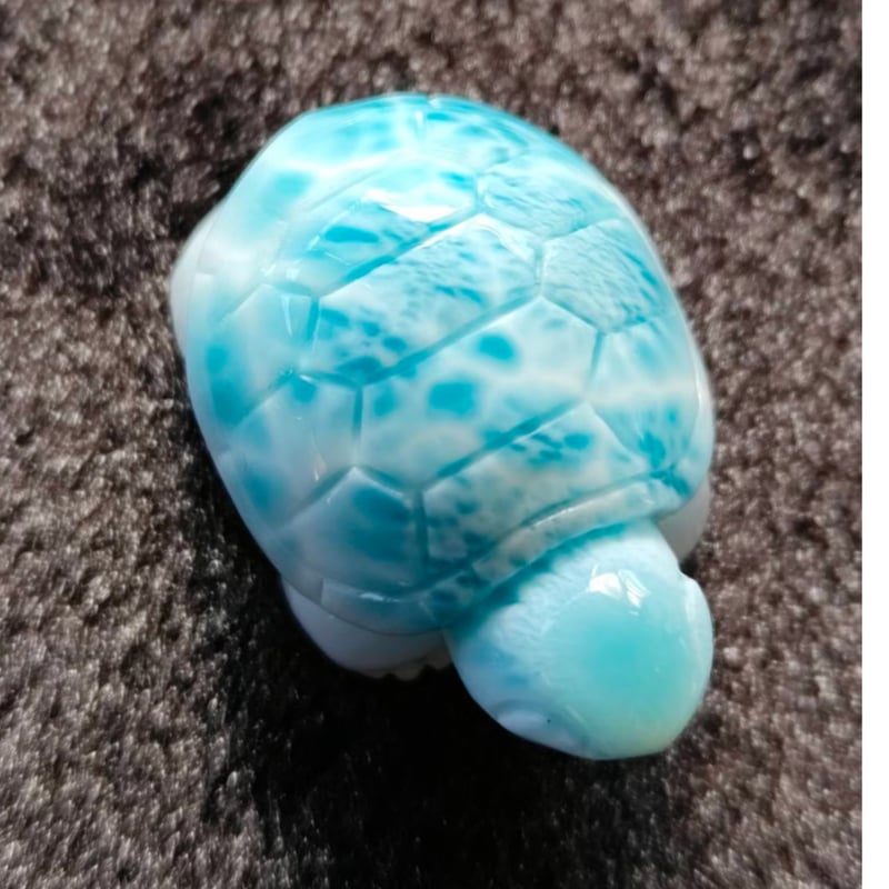 🐥🐉【最高品質】ラリマー亀彫刻③ | -縁 enishi-