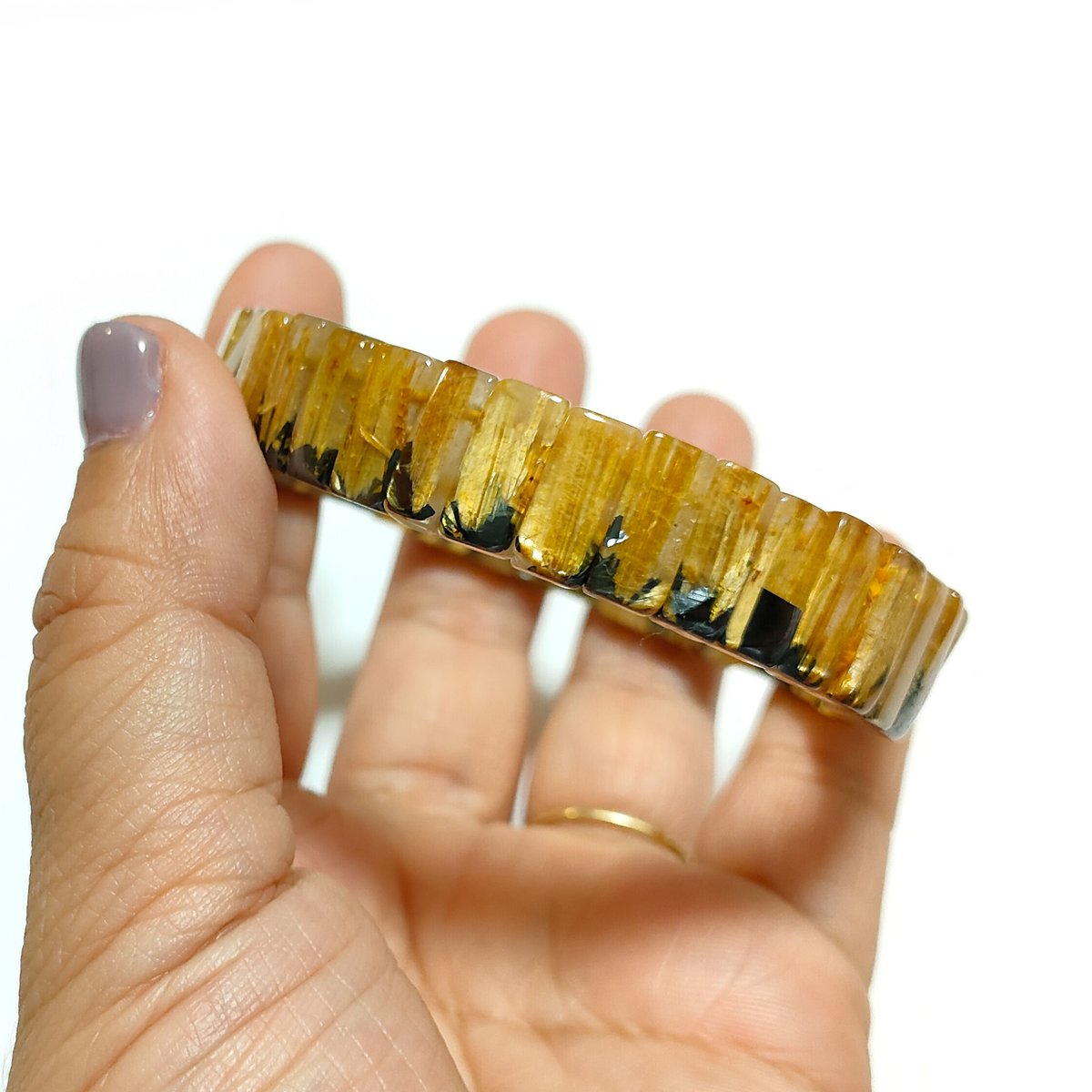 虹入り太陽放射タイチンルチルクォーツバングル 【公式通販】