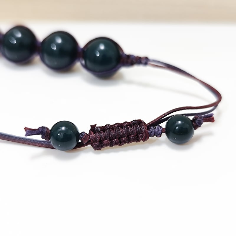 ???【希少/トップクオリティ】出雲碧玉マクラメブレスレット約12mm 