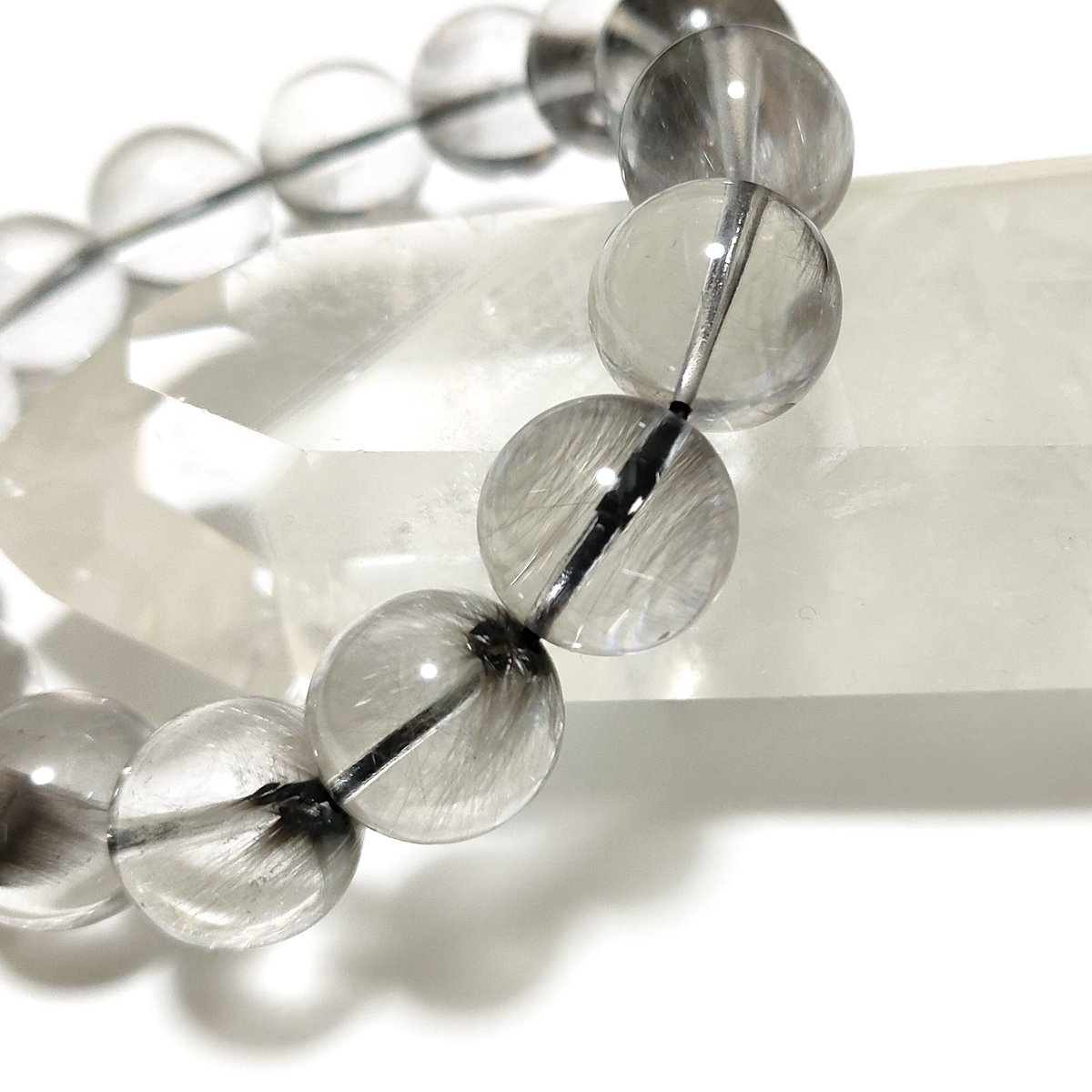 高透明高品質】プラチナルチルクォーツ13mm台/金運、仕事運、直感力