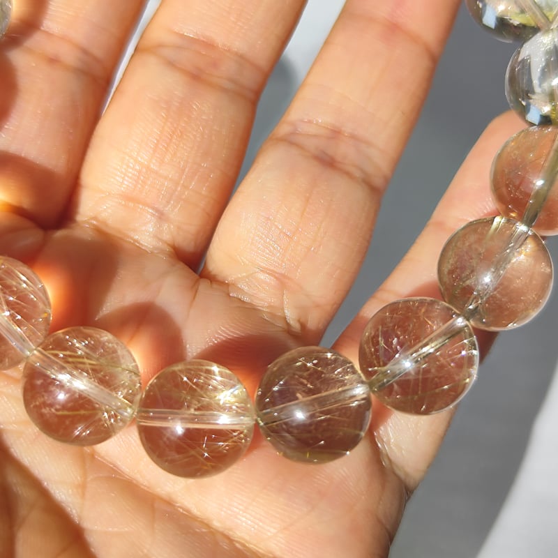 🐥🐉【高品質】スモーキーゴールドルチルクォーツ(シャンパンゴールド