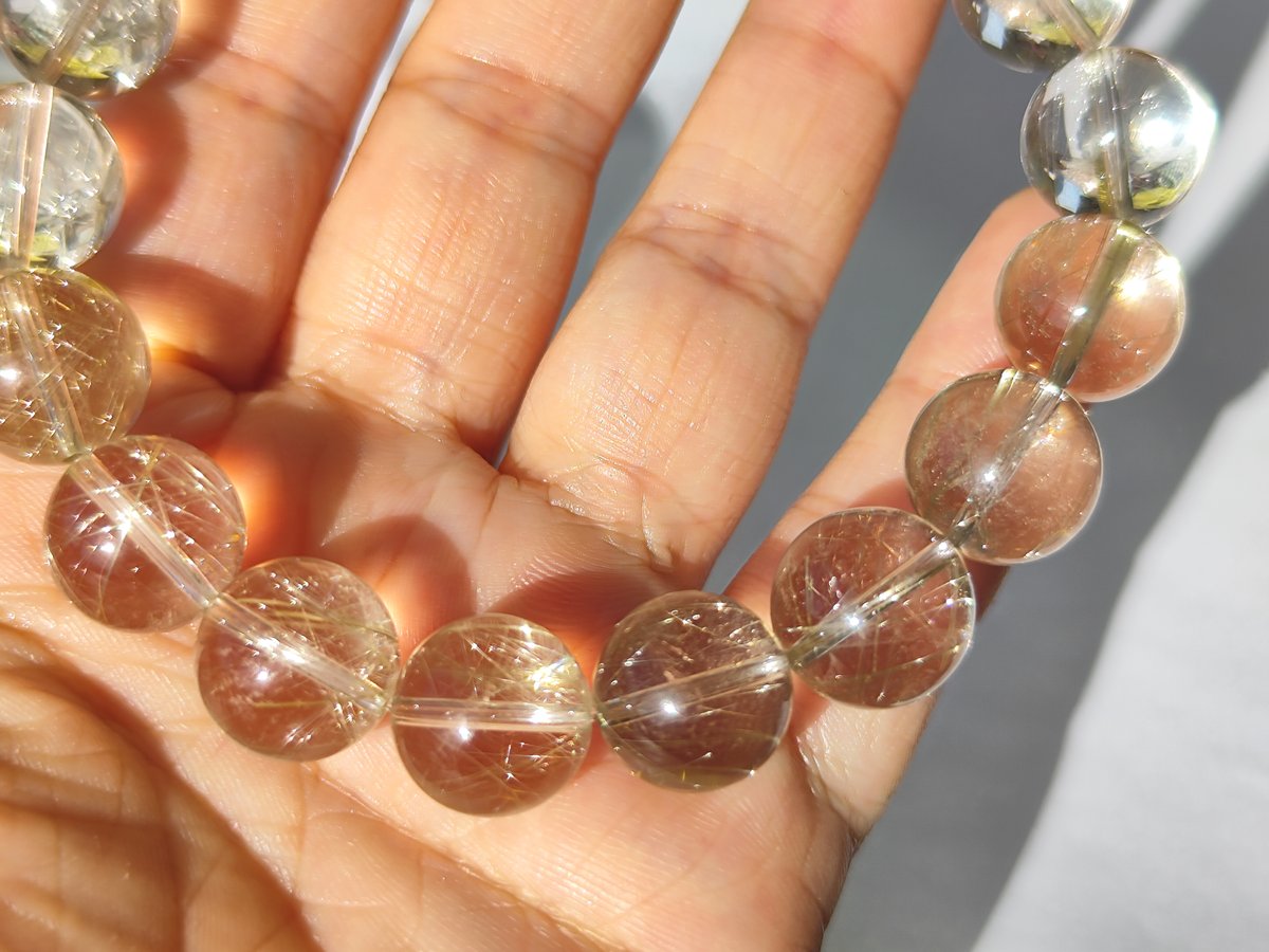 ゴールドルチル スモーキークォーツ 🐥🐉【高品質】スモーキーゴールドルチルクォーツ(シャンパンゴールド