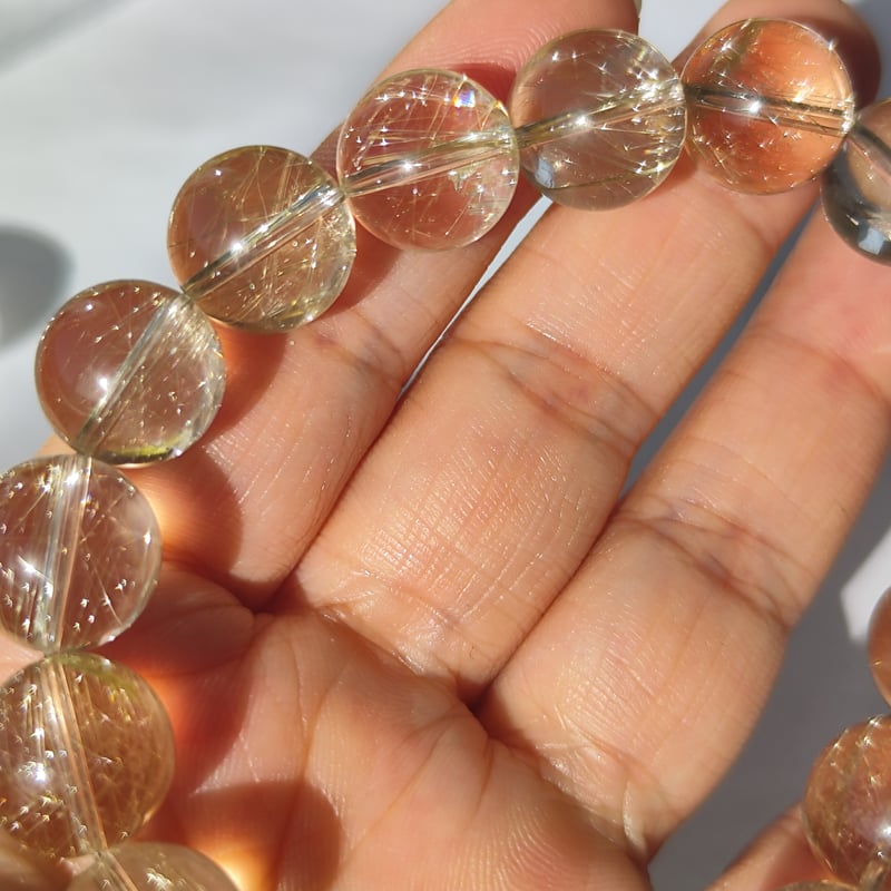 🐥🐉【高品質】スモーキーゴールドルチルクォーツ(シャンパンゴールド