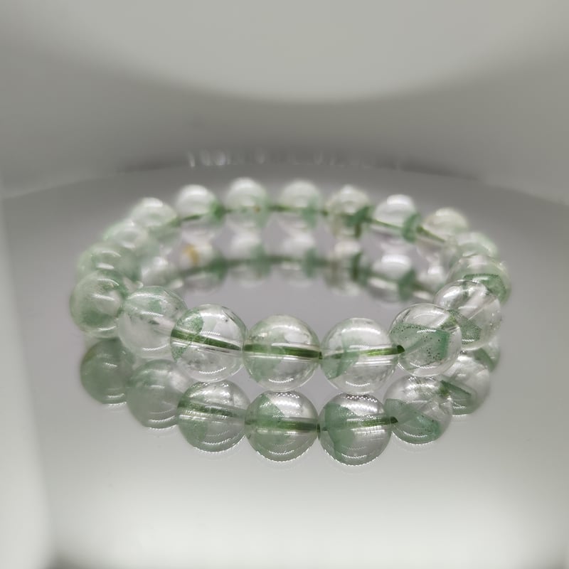 超希少】Wファントムありエメラルドグリーンファントムクォーツ11.5mm