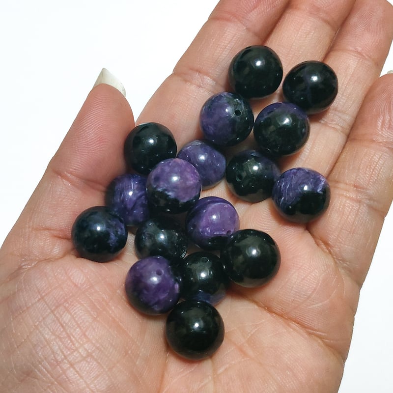 ブラックチャロアイト(エジリン×チャロアイト) 12.5mm粒セット  