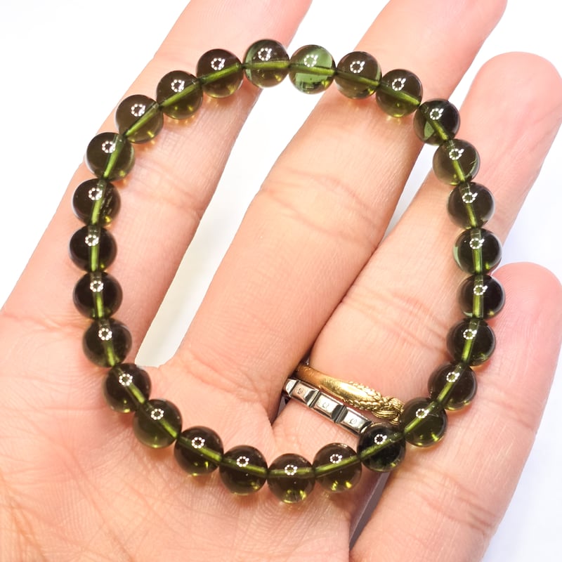 🐥🐉【トップクオリティ】モルダバイトブレスレット約7mm/宇宙の