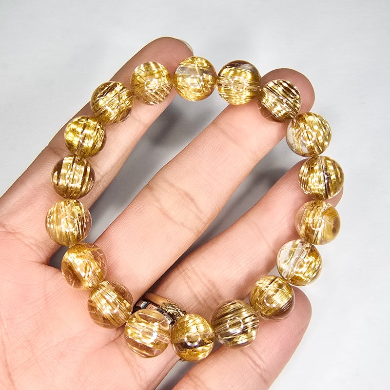 🐥🐉📹【最高品質/鑑別書付】タイチンルチルクォーツ約11mm/金運、開運