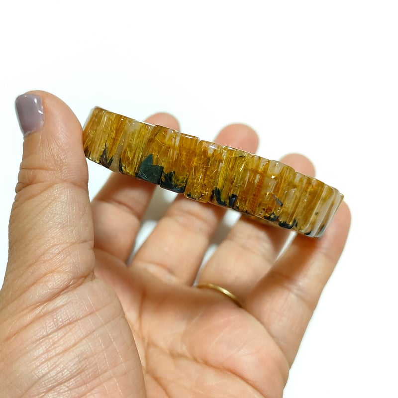 虹入り太陽放射タイチンルチルクォーツバングル 【公式通販】