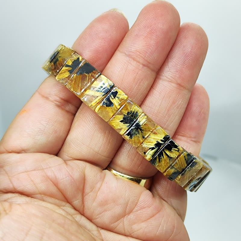 天然石　太陽放射ルチルバングルஐ✰ 金運　仕事運 天然石 太陽放射ルチルバングルஐ✰ 金運 仕事運