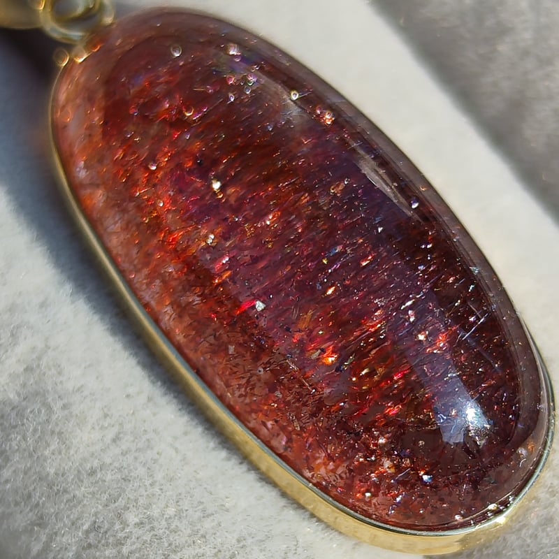 K18 稀少石 レピドクロサイトインクォーツ ペンダント オレンジ 【公式