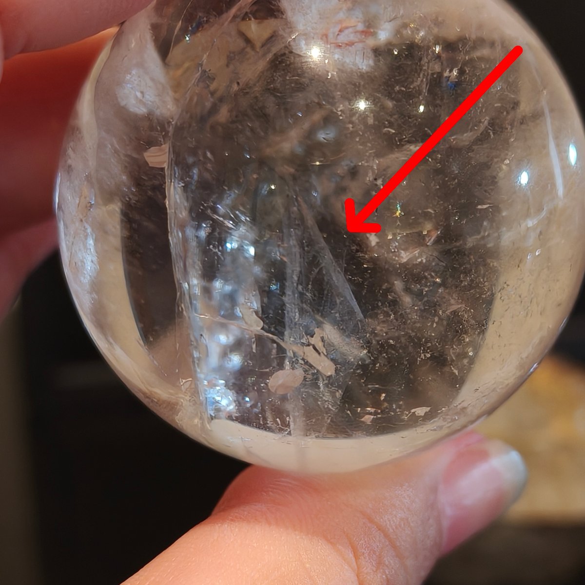 🐥🐉貫入、内包あり幻の水晶山梨県乙女水晶丸玉41mm/ 邪気払い