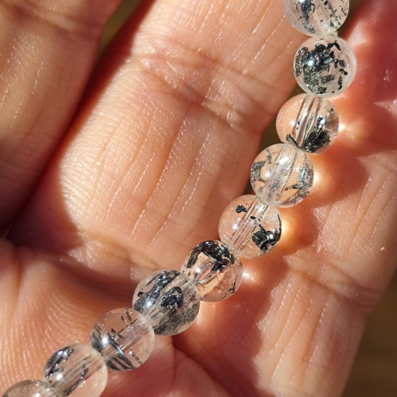 ☆スティブナイトinクォーツ 13.1ミリ珠 ビーズd(SA+)