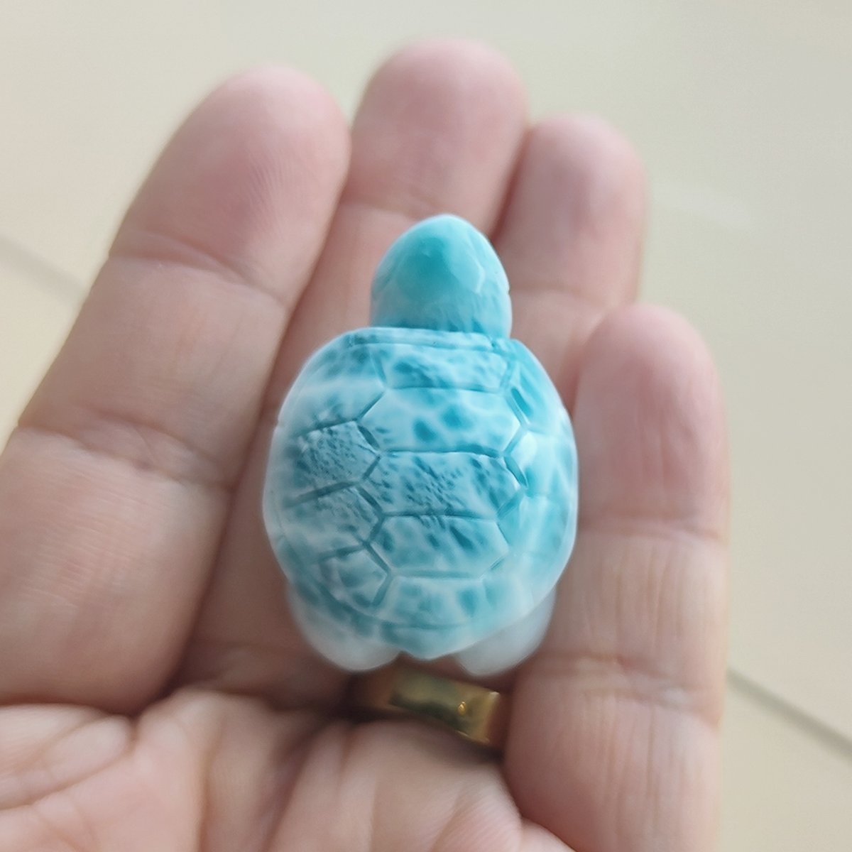 🐥🐉【最高品質】ラリマー亀彫刻③ | -縁 enishi-