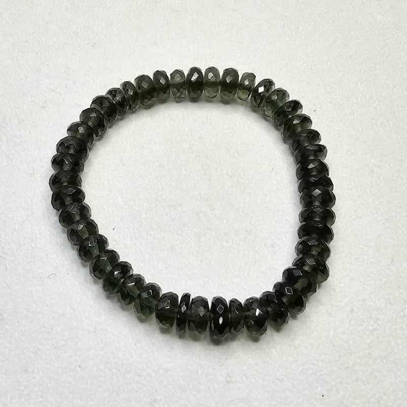 【希少/鑑別書付き】モルダバイト約7~8mmミックスカットブレスレット 希少/鑑別書付き】モルダバイト約7~8mmミックスカットブレスレット